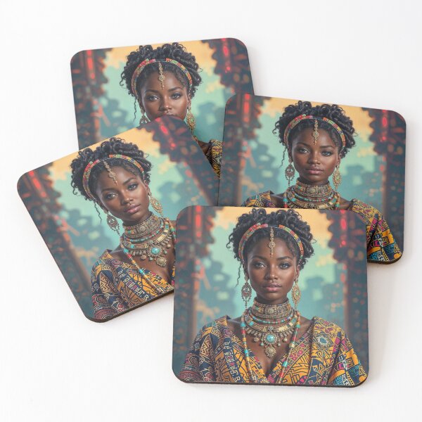 Item preview, Futuristic Elegance – Hyperrealistic Black Woman Portrait designed and sold by Fire-Beetle Incorporated (firebeetle).