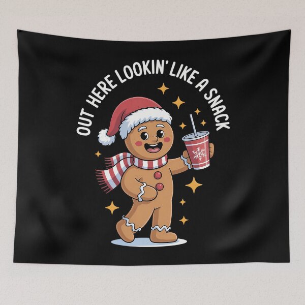 Item preview, Out Here Looking Like A Snack BouJee Christmas Gingerbread designed and sold by WalshDrawnLaugh.