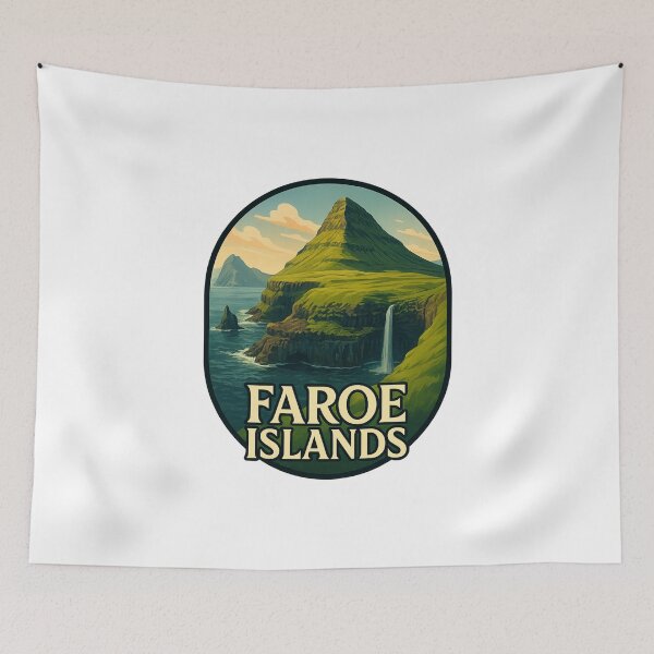 Item preview,  Faroe Islands Coastal Cliffs and Waterfall designed and sold by Aryabek.
