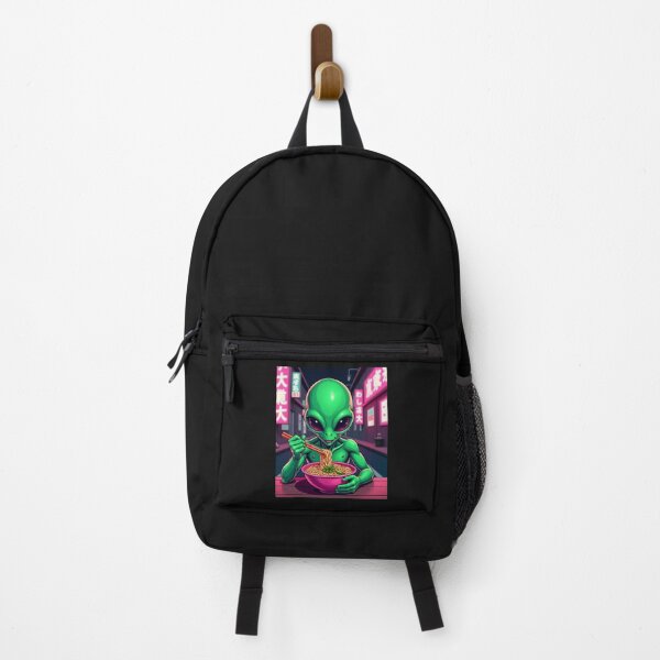 Item preview, Alien Eating Ramen – Cyberpunk Vaporwave Neon Aesthetic designed and sold by 404ErrorVibes.