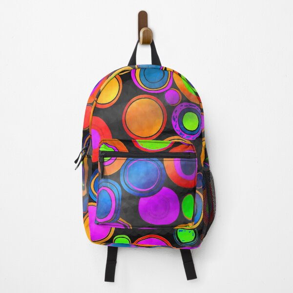 Item preview, Psychedelic Neon Circles on Black Background designed and sold by SouthPrint.