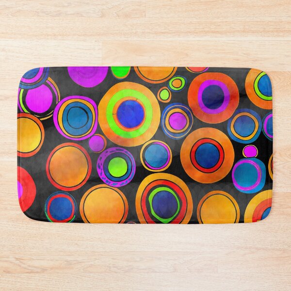 Item preview, Psychedelic Neon Circles on Black Background designed and sold by SouthPrint.