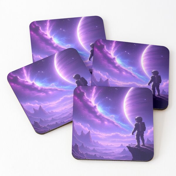 Item preview, Astronaut on Alien Cliff Cosmic Exploration Art designed and sold by PandaTShirtShop.
