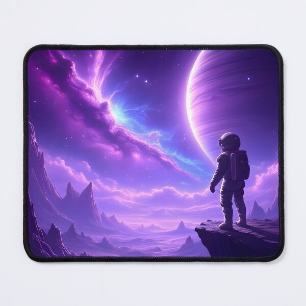 Item preview, Astronaut on Alien Cliff Cosmic Exploration Art designed and sold by PandaTShirtShop.