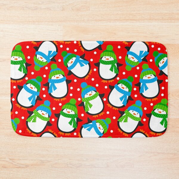 Item preview, Christmas Penguin Art Snowmen Pattern On Holiday Red designed and sold by DEC02.