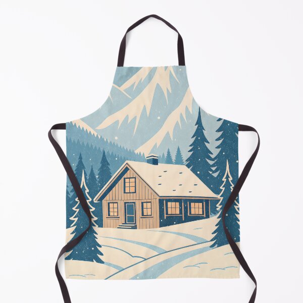 Item preview, Vintage Aspen Mountain Cabin with Snow Peaks and Winter Forest Views designed and sold by SkeletonsDanger.