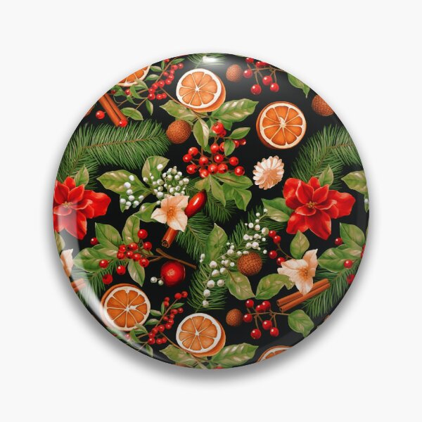 Item preview, Christmas Holly, Pine Branches, Cinnamon, And Oranges Pattern designed and sold by DEC02.