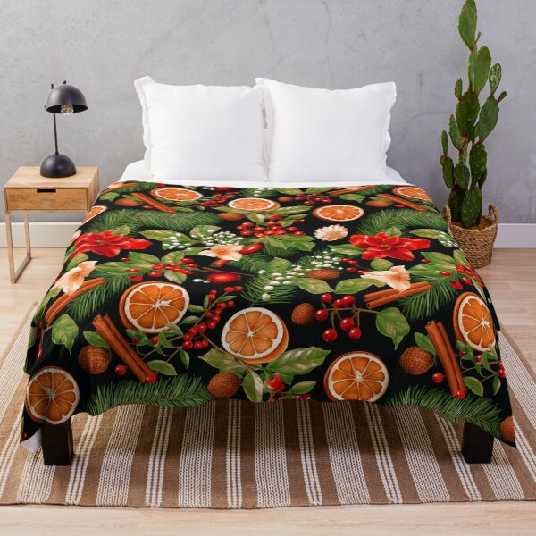 Item preview, Christmas Holly, Pine Branches, Cinnamon, And Oranges Pattern designed and sold by DEC02.