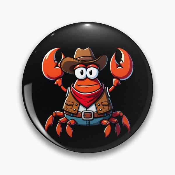 Item preview, Funny Crab Cowboy designed and sold by Funny Vintage Stickers And T-Shirts.