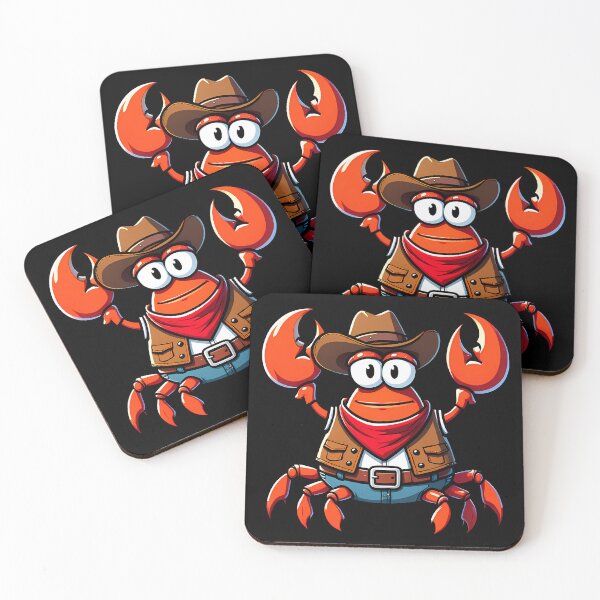 Item preview, Funny Crab Cowboy designed and sold by Funny Vintage Stickers And T-Shirts.
