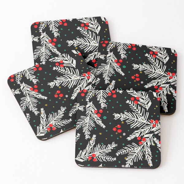Item preview, Christmas Snow-Covered Branches And Red Berries Pattern designed and sold by DEC02.