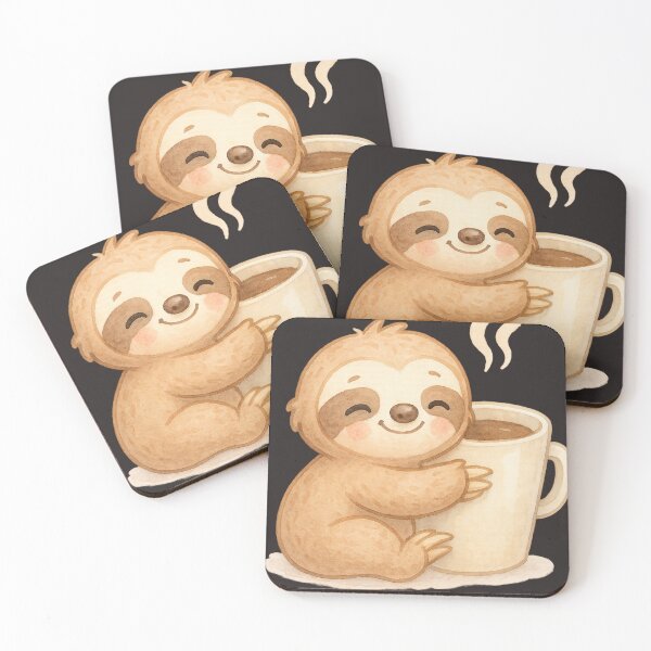 Item preview, baby sloth hugging a cup of coffee designed and sold by Kristylynn757.