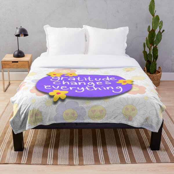 Item preview, Gratitude Changes Everything – Smiley Flowers & Pastel Retro Vibes designed and sold by Arte Zen.