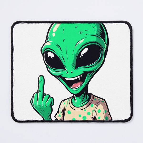 Item preview, Funny Alien Cartoon with Attitude Wearing Polka Dot Shirt designed and sold by OodChillArt.