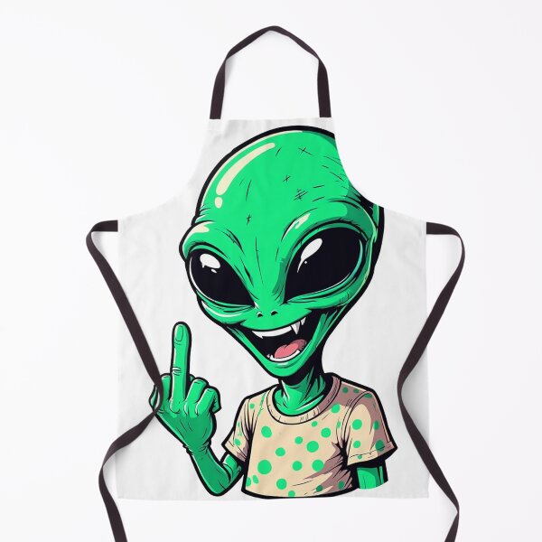 Item preview, Funny Alien Cartoon with Attitude Wearing Polka Dot Shirt designed and sold by OodChillArt.