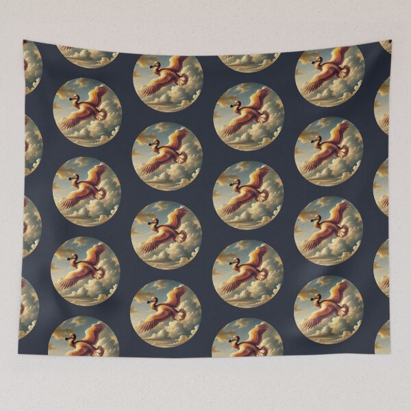 Item preview, Flying dodo Renaissance style sky designed and sold by Trish Hart.