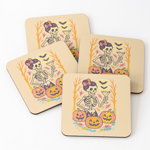 Item preview, Skeleton Sips & Smiles in Halloween Glow designed and sold by MoodsDesigns.