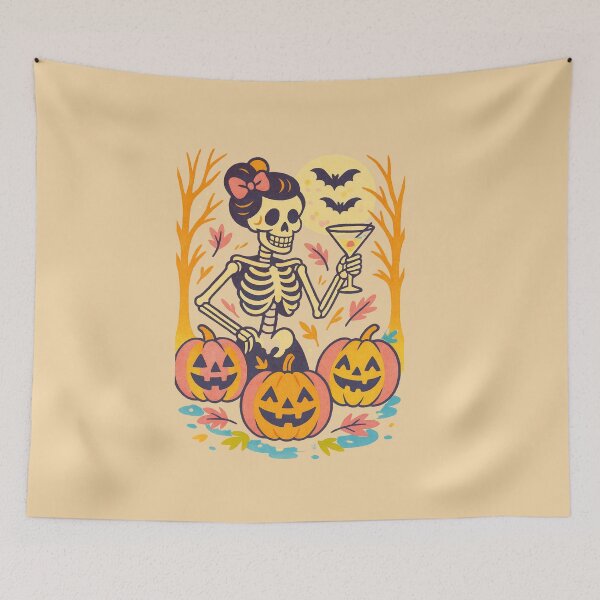 Item preview, Skeleton Sips & Smiles in Halloween Glow designed and sold by MoodsDesigns.