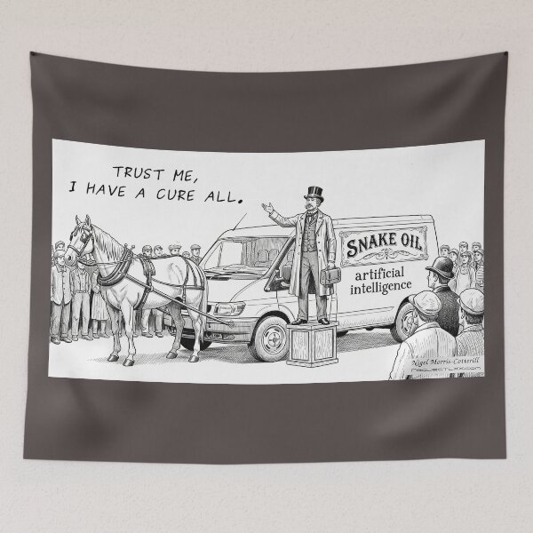 Item preview, Cartoon: The Great Snake Oil AI Salesman designed and sold by ProjectLXX.