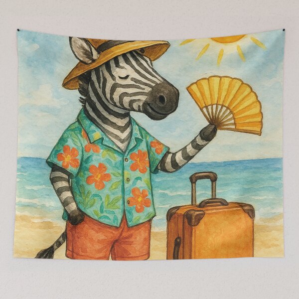 Artikelvorschau, Urlaub am Strand, lustiges Zebra entworfen und verkauft von Mauswohn.