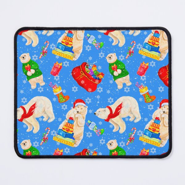 Item preview, Cute Christmas Polar Bears Pattern On Holiday Blue designed and sold by DEC02.