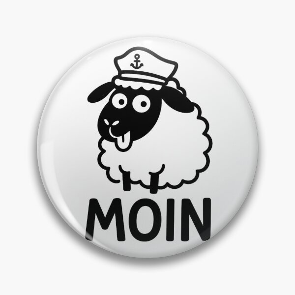 Item preview, “Funny Sheep Moin – Minimalist Coastal Design Black and White” designed and sold by Fies-und-Fein.