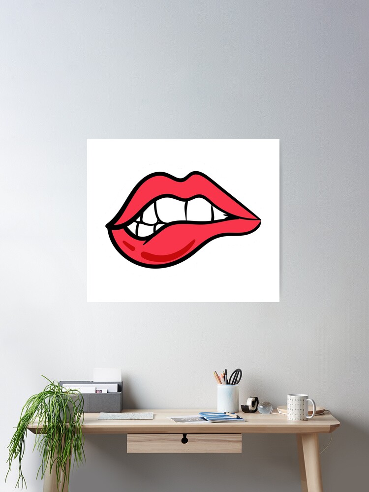 Bold Cartoon Lips Poster