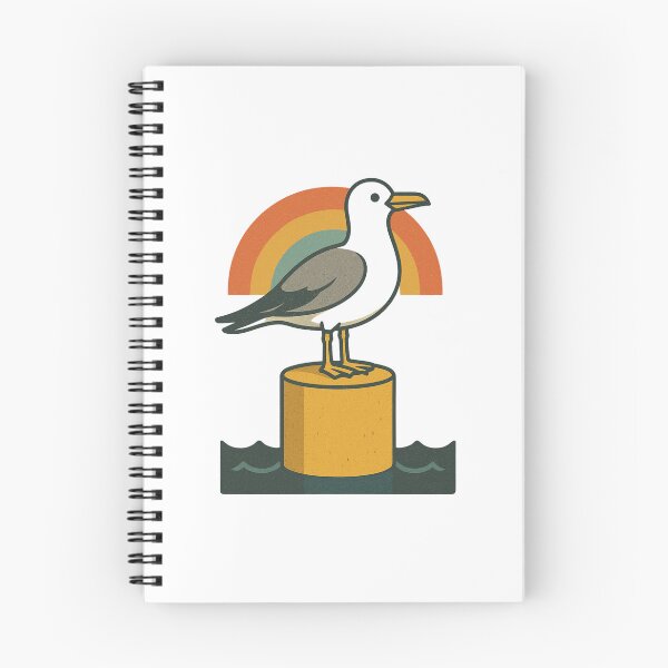 Item preview, Retro seagull on bollard – maritime harbor design designed and sold by Fies-und-Fein.