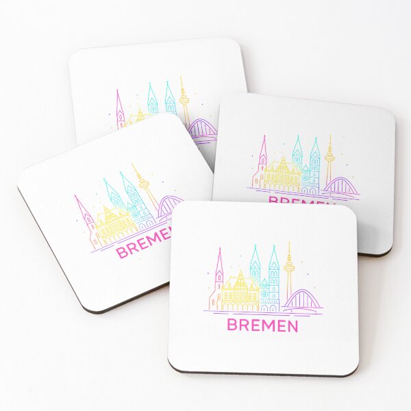 Artikelvorschau, Bremen Skyline Neon Design | Deutschland Stadt Motiv entworfen und verkauft von Fies-und-Fein.