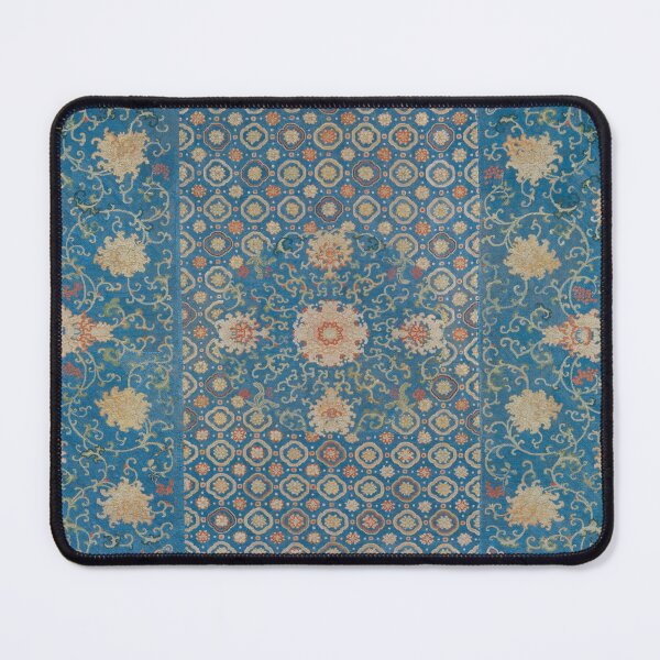 Item preview, Azure Palace Rug Motif - Vintage Floral Lattice on Cobalt designed and sold by trajeado14.