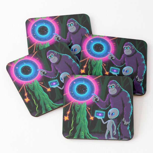 Item preview, Bigfoot's Psychedelic Forest Black Light Poster designed and sold by CleverCulture.