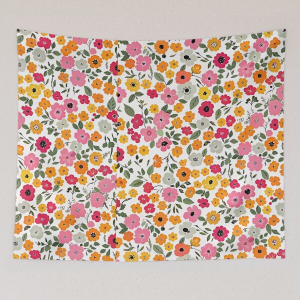 Item preview, Vibrant Floral Pattern with Pink, Gray, and Orange Flowers designed and sold by AnimalsArts21.