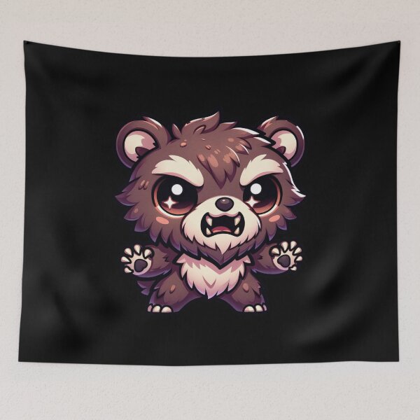 Item preview, Kawaii Fierce Roaring Bear Art - Cute Monster Werewolf Funny Halloween Design designed and sold by NSB-Design.