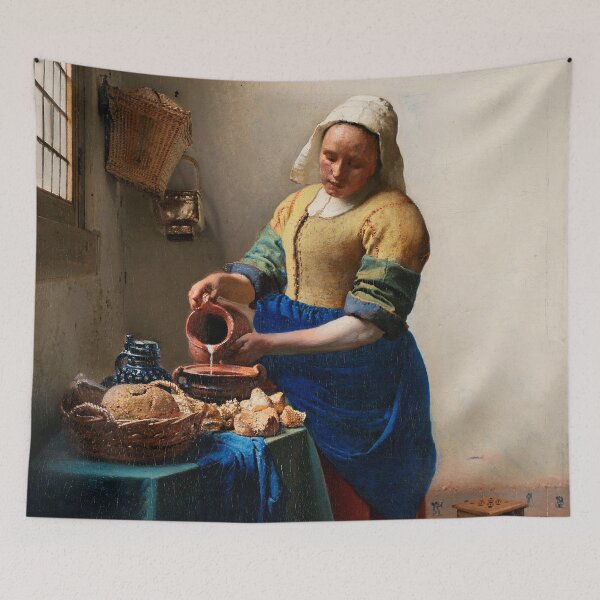 Item preview, The Milkmaid ca. 1660 Johannes Vermeer - Dutch Golden Age Master - Baroque Genre Painting designed and sold by Under-TheTable.