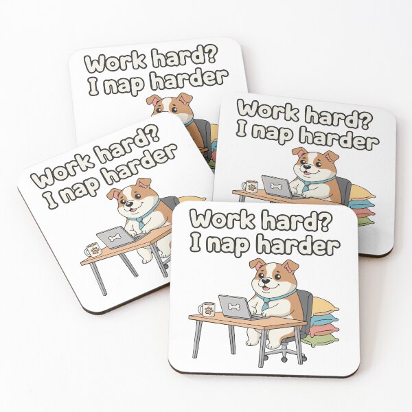 Item preview, Cute dog at office desk with funny work quote designed and sold by Tong4130.