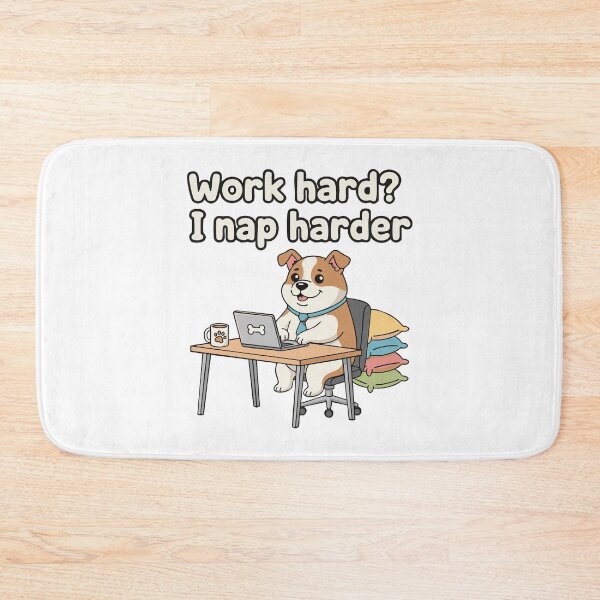 Item preview, Cute dog at office desk with funny work quote designed and sold by Tong4130.