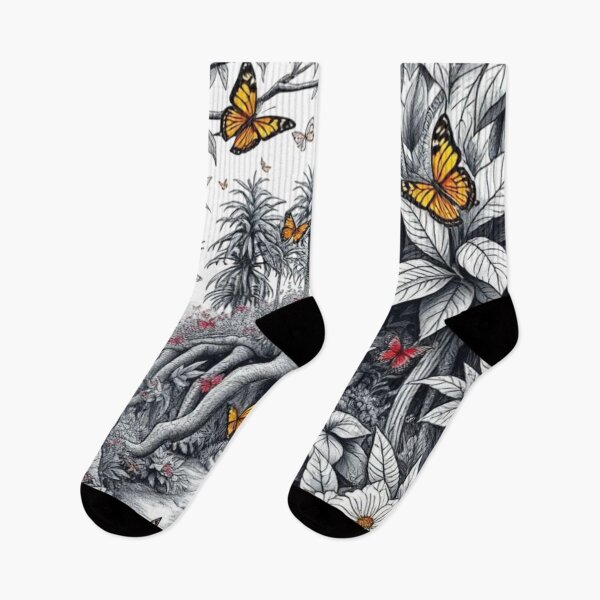 Item preview, Butterflies in the Monochrome Jungle Path designed and sold by Iuqiune.