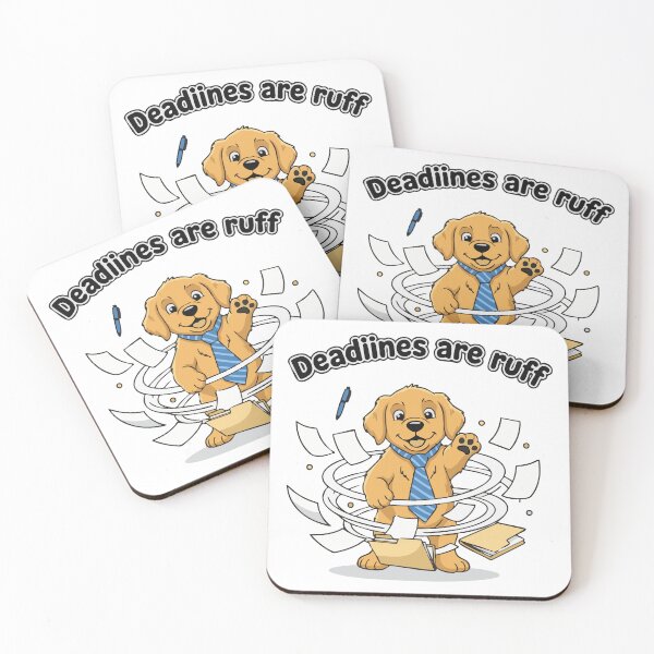 Item preview, Puppy with office tie and funny deadline quote designed and sold by Tong4130.