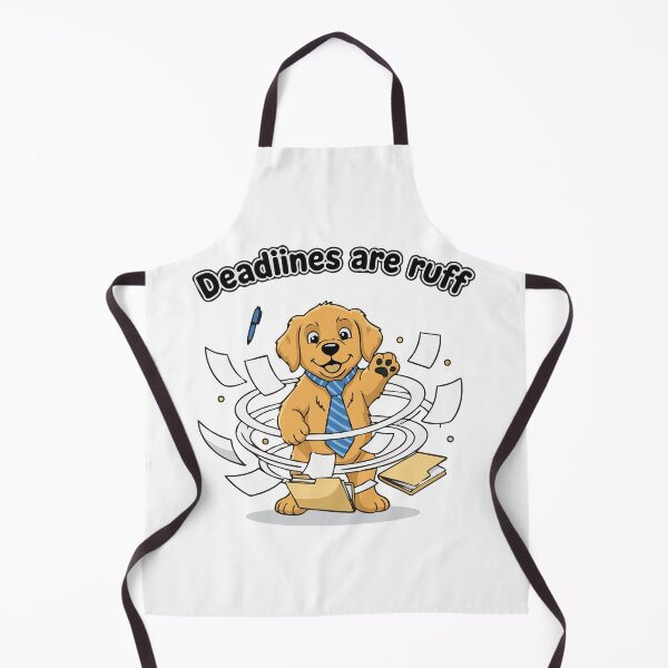 Item preview, Puppy with office tie and funny deadline quote designed and sold by Tong4130.