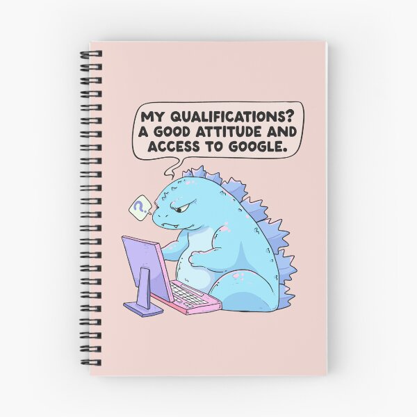 Item preview, Funny Kaiju Dinosaur Comic – Qualifications: Good Attitude & Google designed and sold by Jess.a.creates.