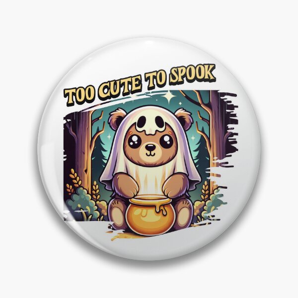Item preview, "Too Cute to Spook" Kawaii Ghost Bear with Honey Pot - Friendly Halloween Forest Design designed and sold by NSB-Design.
