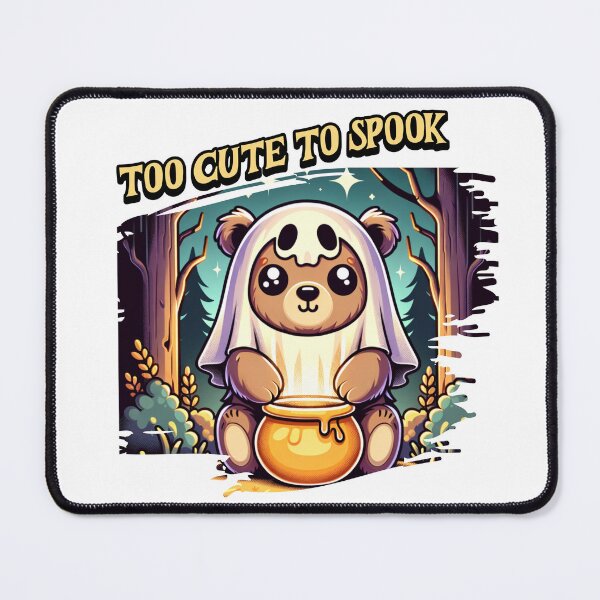 Item preview, "Too Cute to Spook" Kawaii Ghost Bear with Honey Pot - Friendly Halloween Forest Design designed and sold by NSB-Design.