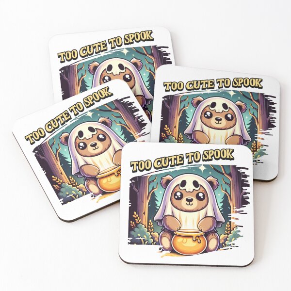 Item preview, "Too Cute to Spook" Kawaii Ghost Bear with Honey Pot - Friendly Halloween Forest Design designed and sold by NSB-Design.