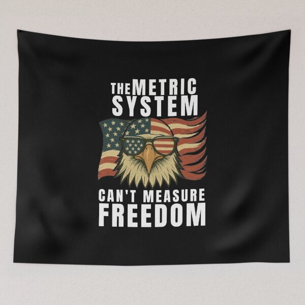 Item preview, The Metric System Can't Measure Freedom – Bold Eagle Graphic Tee designed and sold by flagylART.