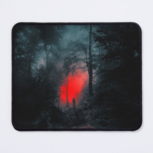 Item preview, Silhouette Of A Man In Dark Forest designed and sold by Dyrk Wyst Redbubble Shop.