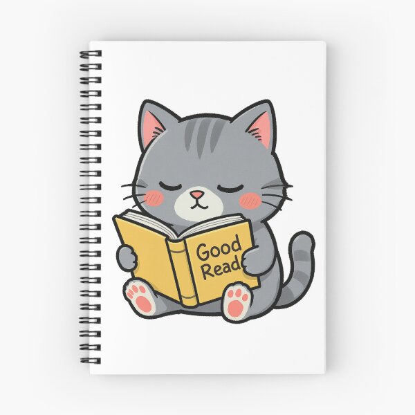 Item preview, Cute Cat Reading Book Illustration Sticker designed and sold by MoodCreations.