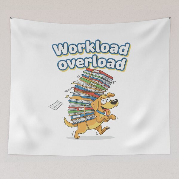 Item preview, Dog with heavy files funny workload quote designed and sold by Tong4130.