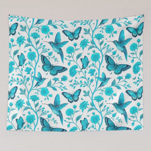 Item preview, Foral pattern with birds Toile de Jouy designed and sold by Creative Line Prints.