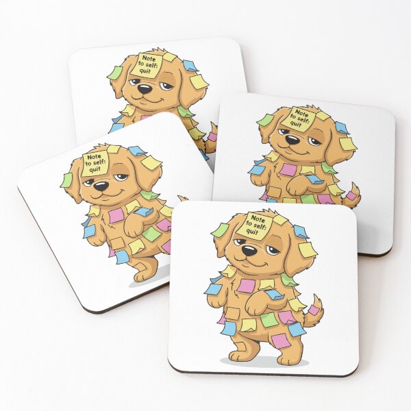 Item preview, Puppy with sticky notes funny quit quote designed and sold by Tong4130.
