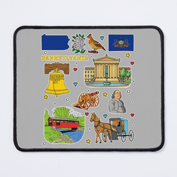 Item preview, Pennsylvania State Landmarks Vintage Travel Design – Liberty Bell & State Pride Art designed and sold by mashmosh.